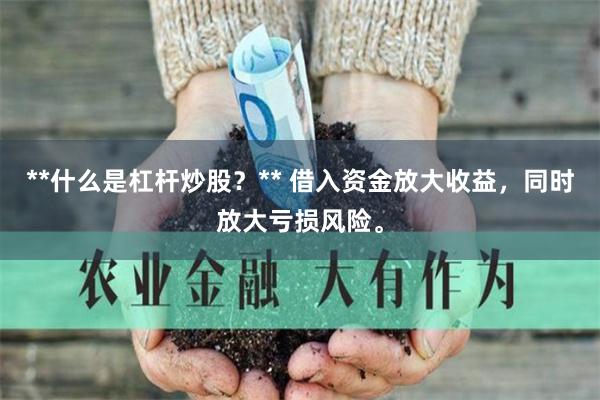 **什么是杠杆炒股？** 借入资金放大收益，同时放大亏损风险。